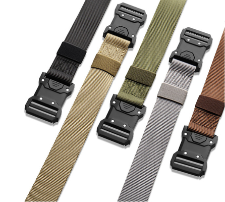 Men's Tactical Belt Outdoor Nylon Woven Workwear Belt With Alloy Buckle