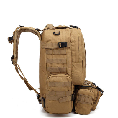 600D Oxford Tan Military Tactical Backpack 55L Molle System