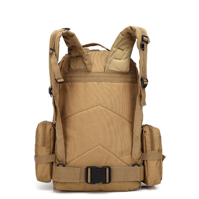 600D Oxford Tan Military Tactical Backpack 55L Molle System