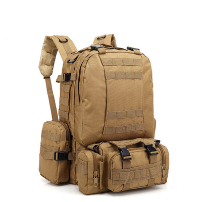 600D Oxford Tan Military Tactical Backpack 55L Molle System