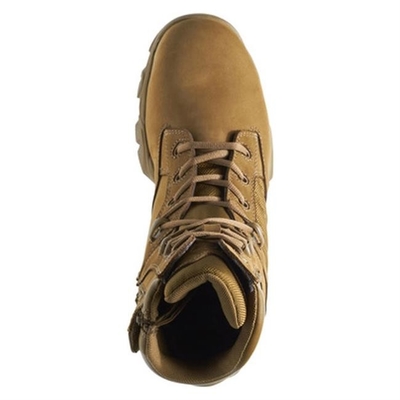 Padded Collar Anti Tear Brown Leather Tactical Boots Hot Weather