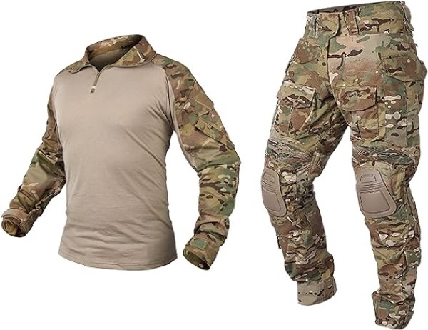 Waterproof US Army Multicam Combat Shirt Plaid Cloth Fire Resistant