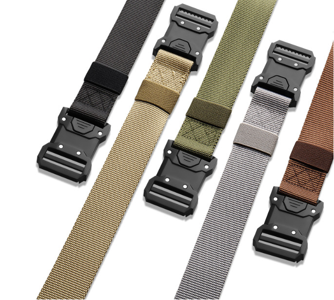 Men's Tactical Belt Outdoor Nylon Woven Workwear Belt With Alloy Buckle