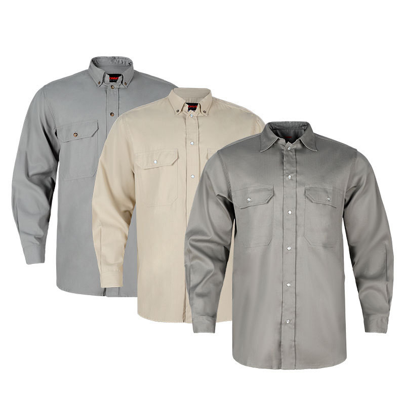 Cotton Flame-Resistant Fabric Shirt Fireproof Arc-Resistant Shirt  American Style Flame-Resistant Workwear