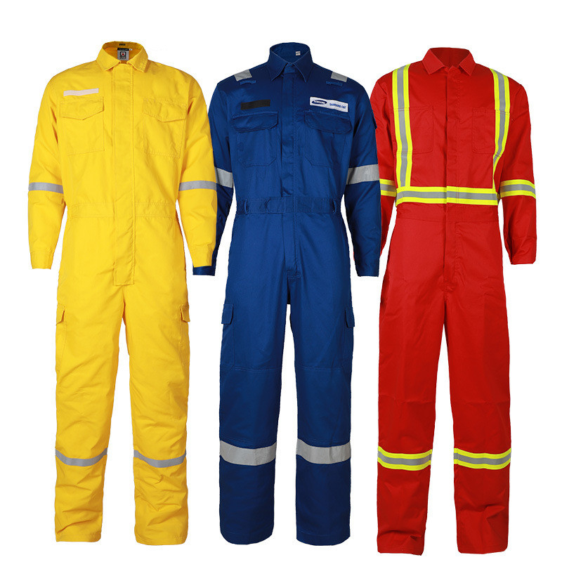 Custom Fluorescent Flame-Resistant Work Suits Colorblock Design Durable Breathable